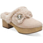 Uma Womens Suede Faux Fur Clogs