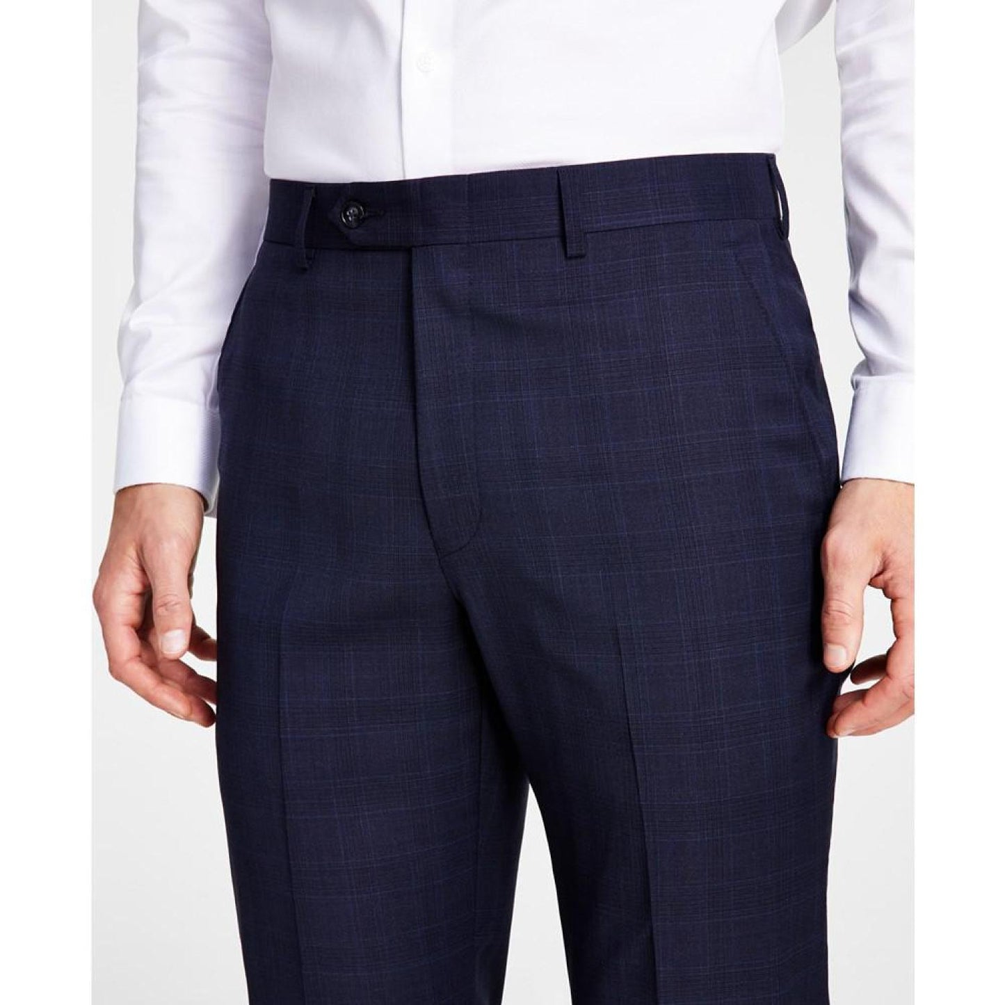 Men's Classic-Fit Stretch Wool-Blend Suit Pants