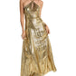 Michael Kors Collection Cheetah Fil Coupe Silk-Blend Halter Maxi Dress