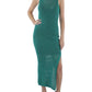 Womens Metallic Slit Sweaterdress