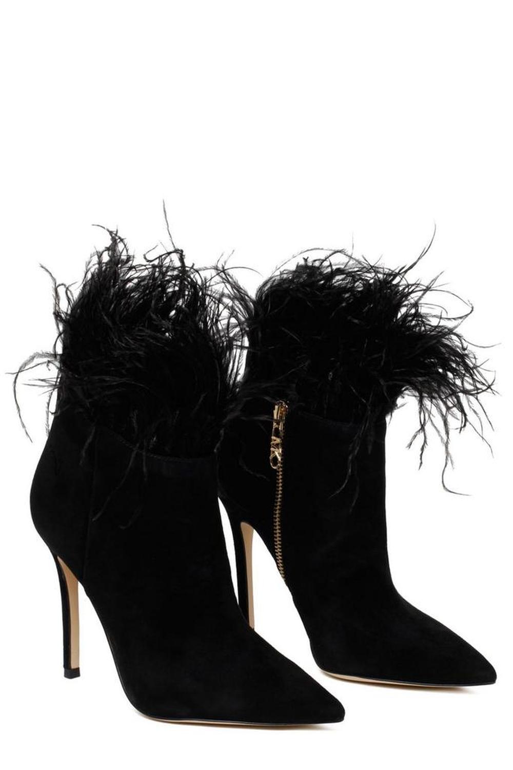 Michael Michael Kors Whitby Feather Trim Ankle Boots