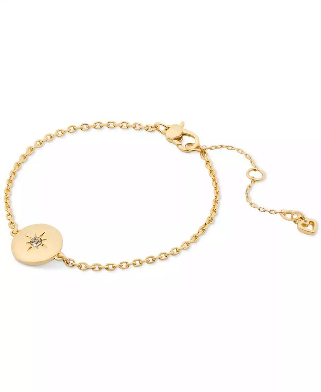 Gold-Tone Color Pavé Star Disc Link Bracelet