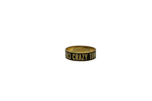 Crazy Life Idiom Bangle in Black Metal