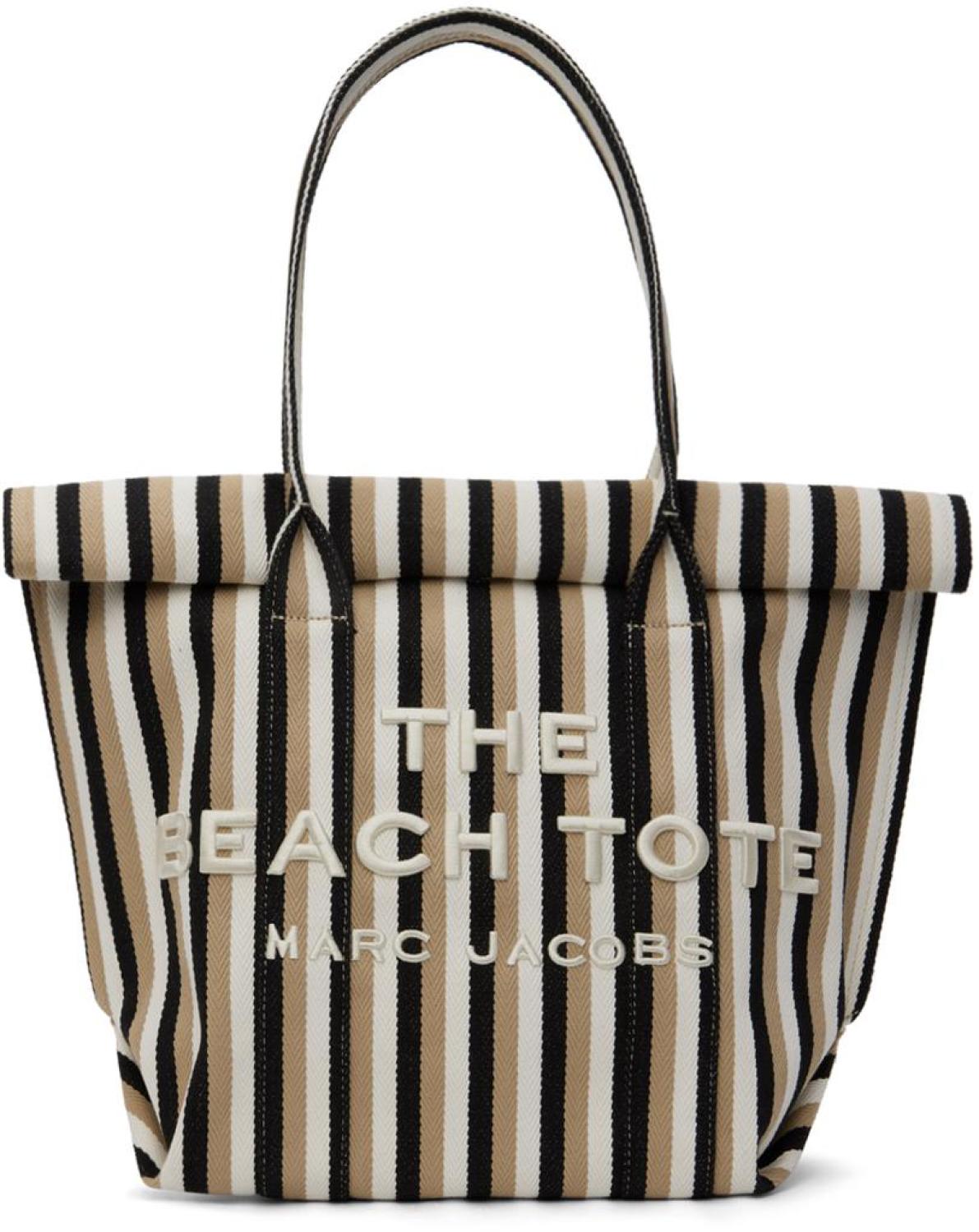 Taupe & Black 'The Striped Jacquard Beach' Tote