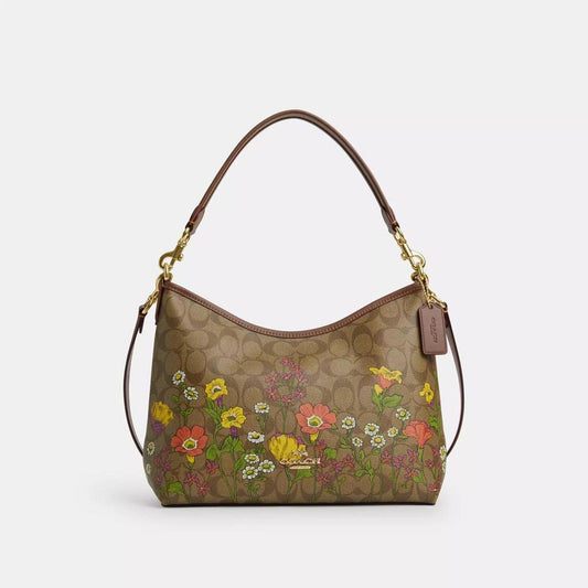 Coach Outlet Laurel Shoulder Bag In Signature Canvas With Floral Print