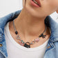 Faux Stone Signature Bowtique Charm Bib Necklace