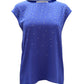 Michael Kors Embellished Sleeveless Blouse in Blue Polyester