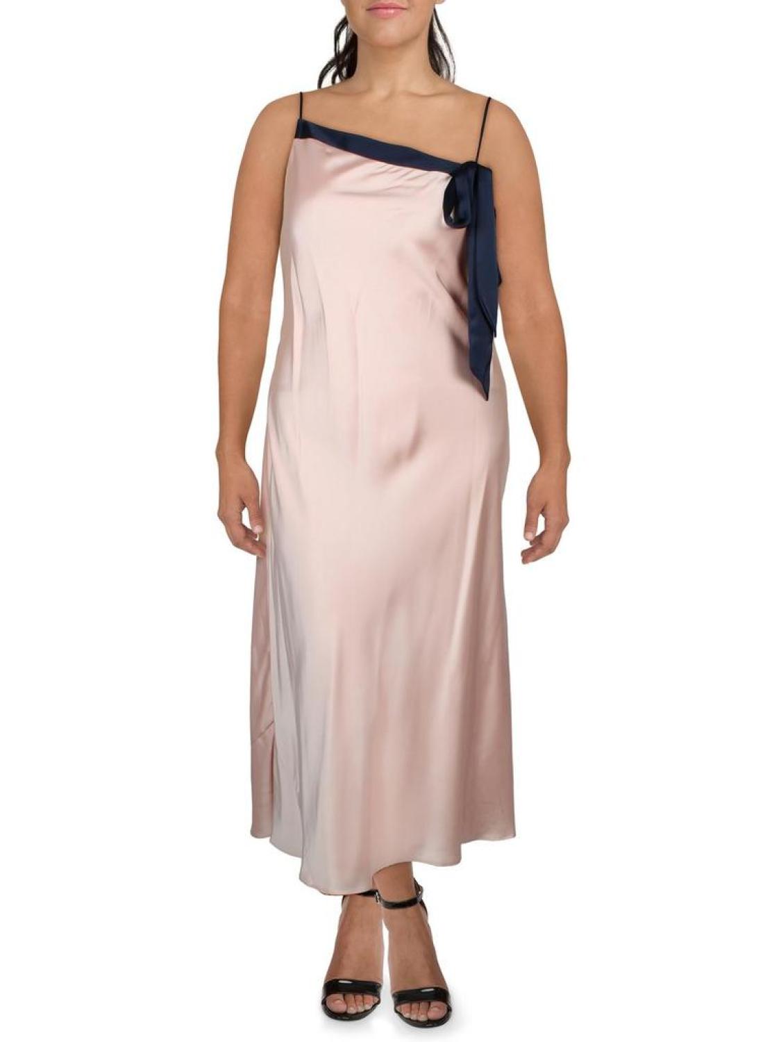 Womens Satin Midi Dress