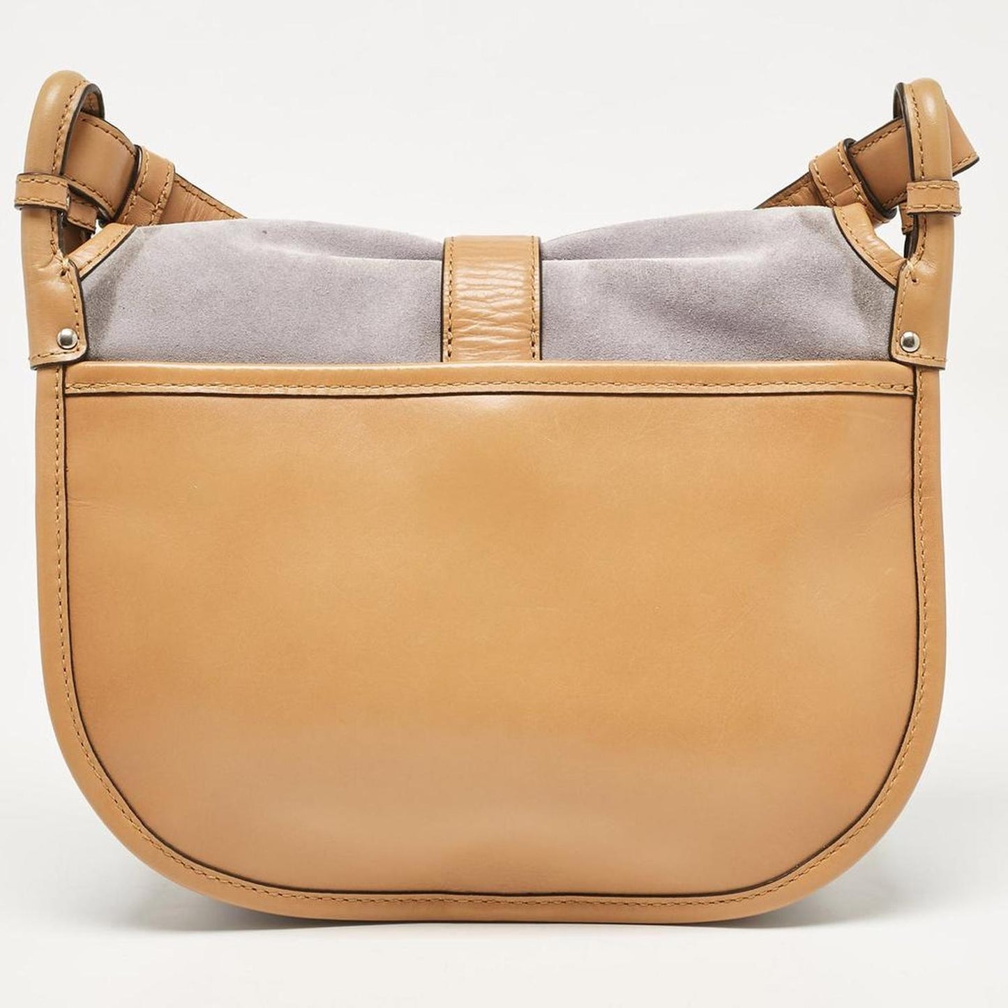 Michael Kors Brown/lilac Suede Saddle Shoulder Bag