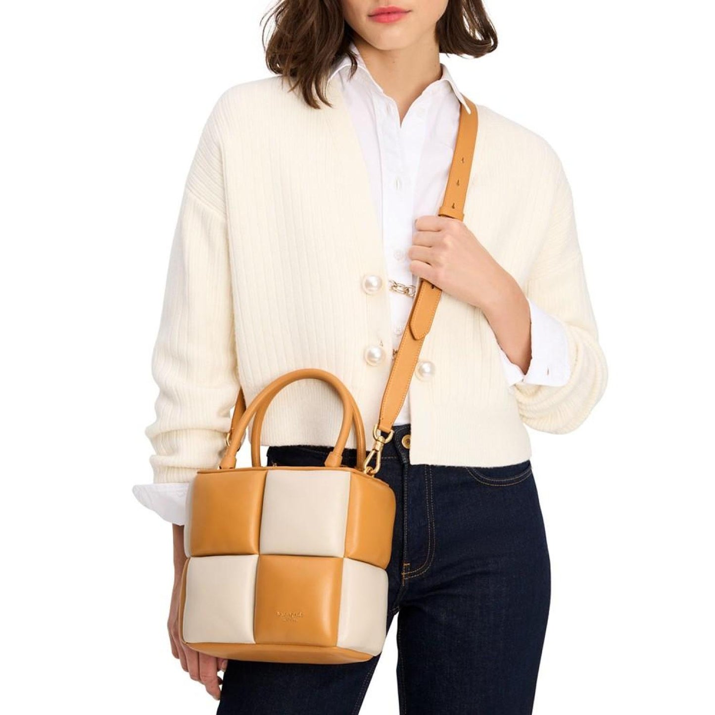 Boxxy Colorblocked Smooth Leather Tote