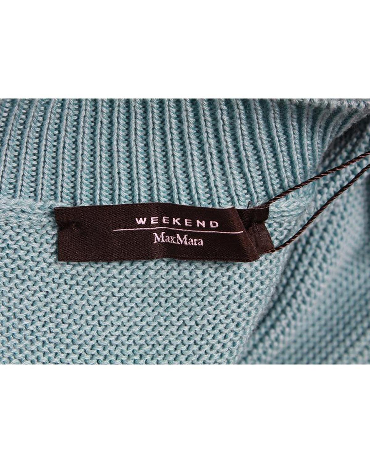 Weekend by Max Mara Crewneck Knit Sweater in Blue Cotton