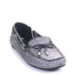 Michael Michael Kors Womens Silver Glitter Slip On Loafer Slipper