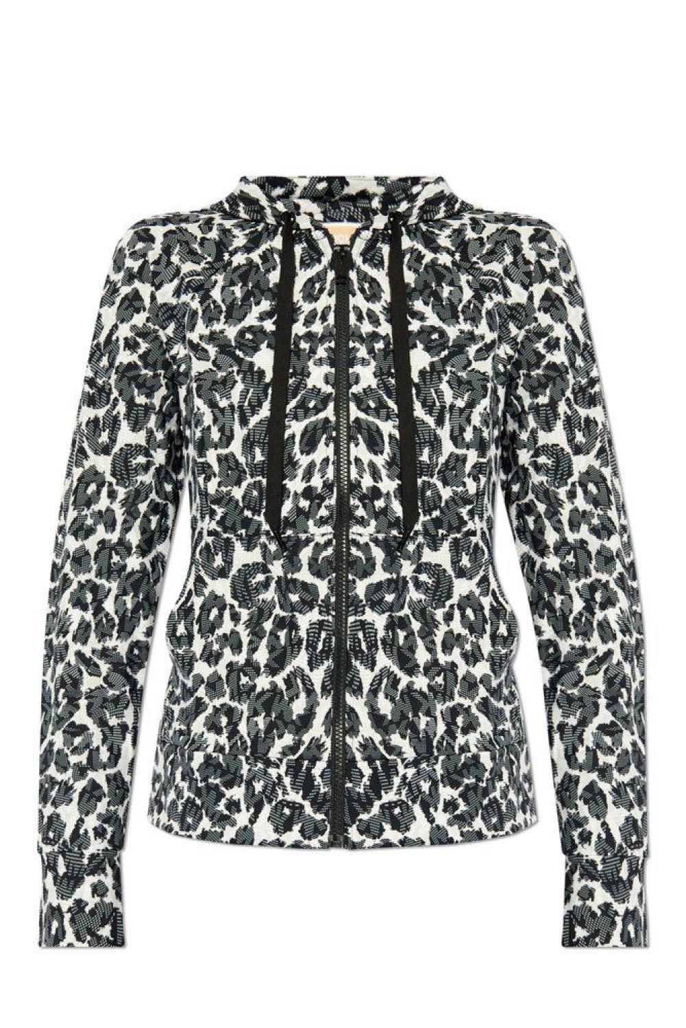 Michael Michael Kors Leopard Printed Zip-Up Hoodie