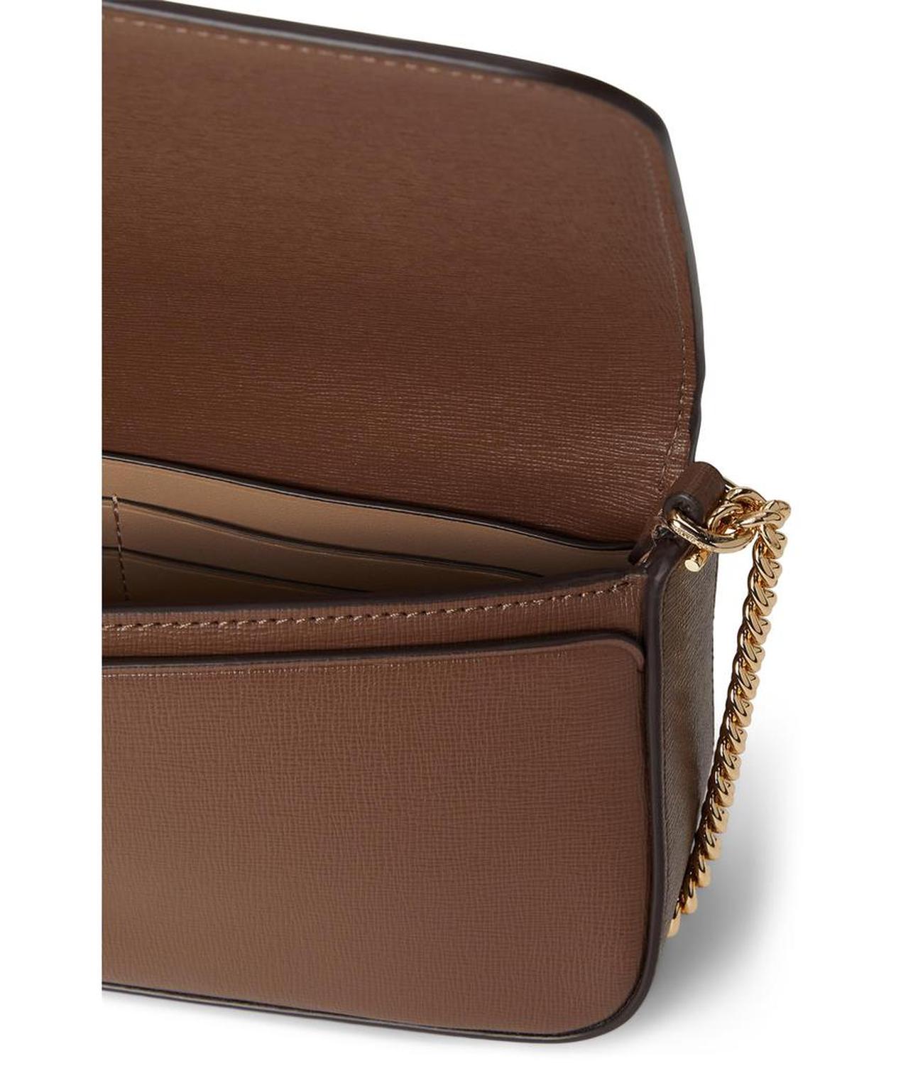 Devin Saffiano Leather Flap Chain Wallet