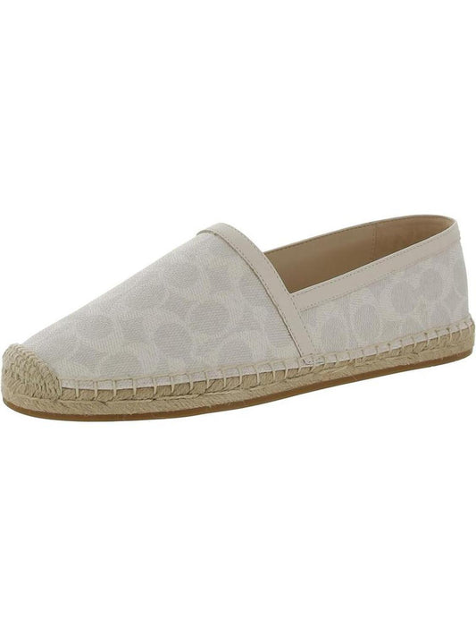 Womens Faux Leather Espadrille Loafers