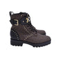 Michael Kors Kincaid Lace-Up Boots in Brown Coated Canvas