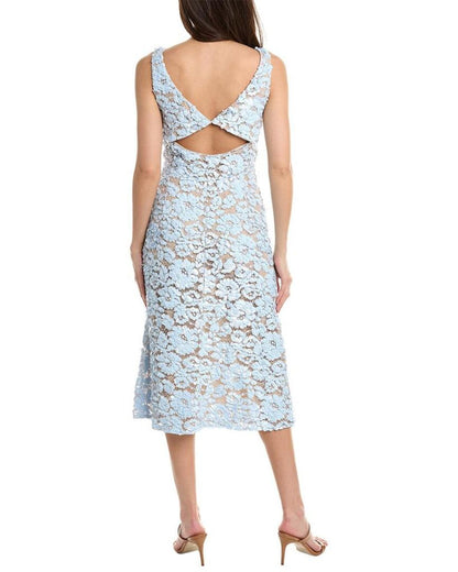 Michael Kors Collection Embellished Floral Lace Cutout Silk-Lined Midi Dress