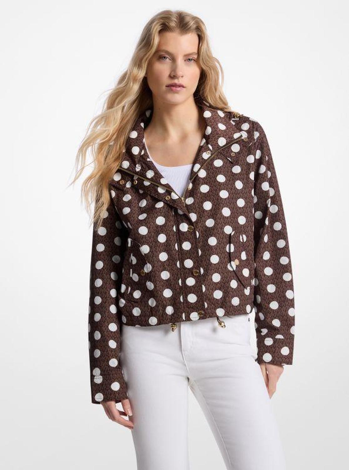 Polka Dot Signature Logo Ciré Jacket