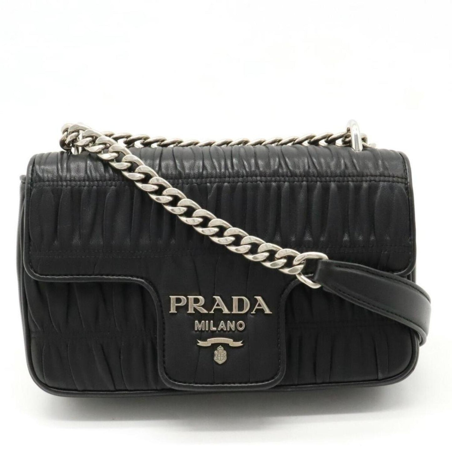 Prada Nappa Gauffré  Leather Shoulder Bag (Pre-Owned)