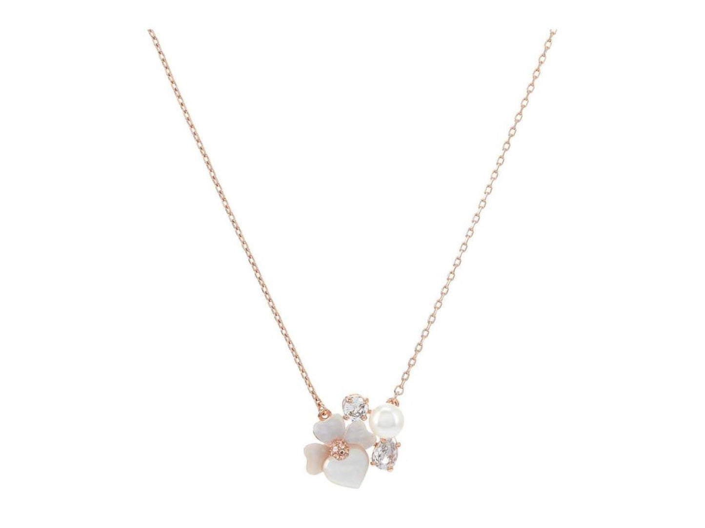 Precious Pansy Cluster Pendant Necklace