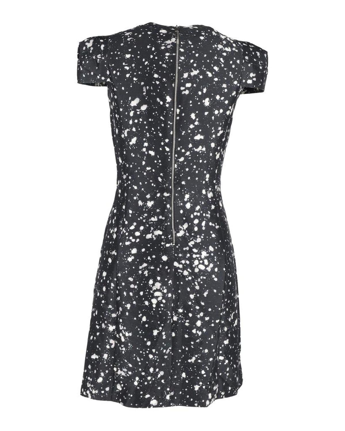 Michael Kors Short Sleeve Printed Dress in Black Cotton