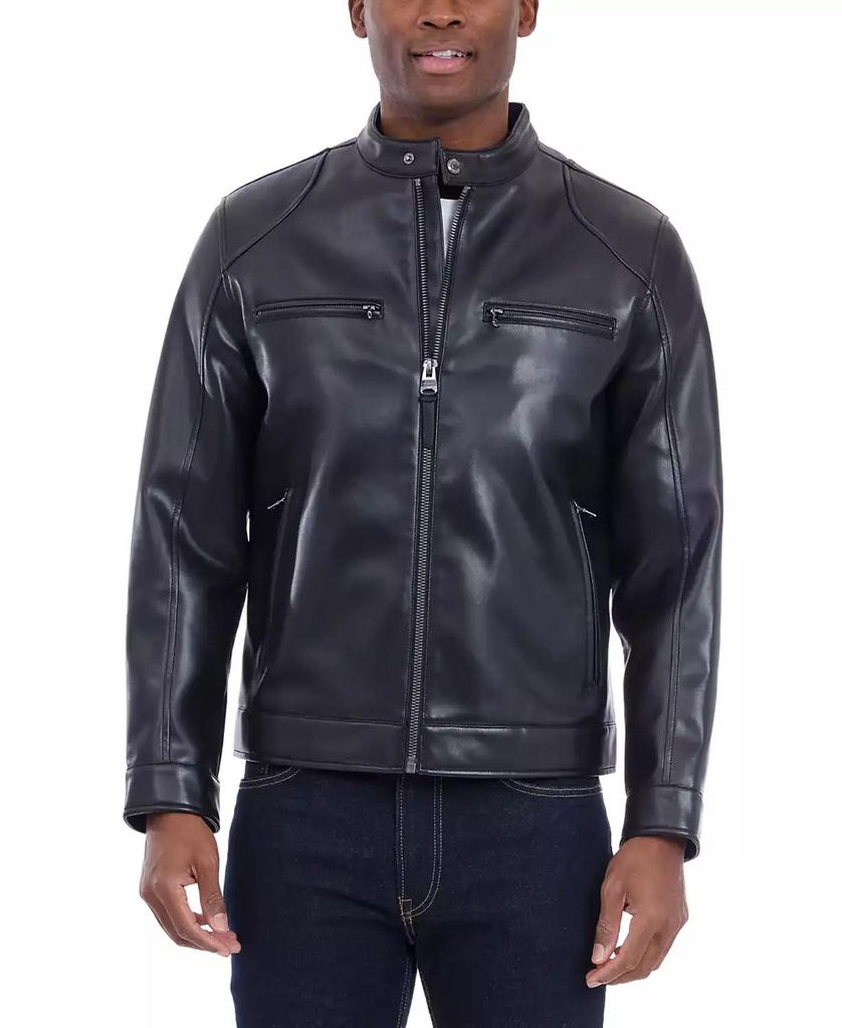 Men's Faux Leather Moto Jacket