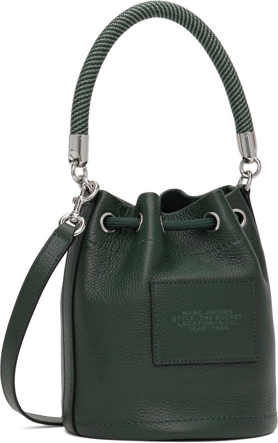 Green 'The Leather Bucket' Bag