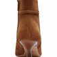 Women"s Rebecca Buckle Kitten-Heel Leather Booties