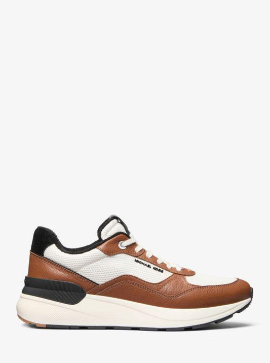 Trevor Leather and Stretch Knit Trainer