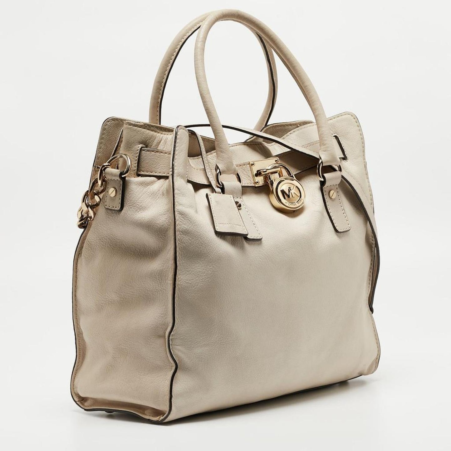 Michael Michael Kors Light Beige Leather Large Hamilton North South Tote