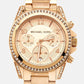 Michael Kors Rose Gold Tone Stainless Steel Blair Chronograph Mk5263 Women's Wristwatch 39 Mm