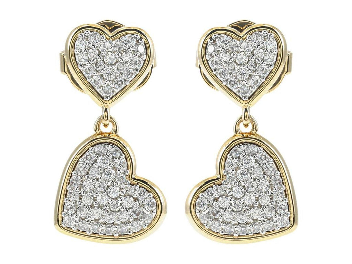 Heart Pave Drop Earrings