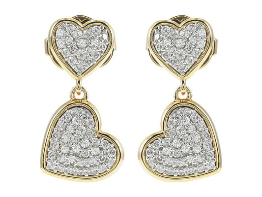 Heart Pave Drop Earrings