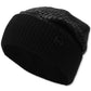 MICHAEL Logo Charm Ribbed Trim Croc-Embossed Beanie