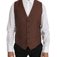 Dolce & Gabbana Sleek Bronze & Gray Formal Vest Slim Fit