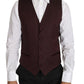 Dolce & Gabbana Elegant Purple Patterned Men's Formal Vest