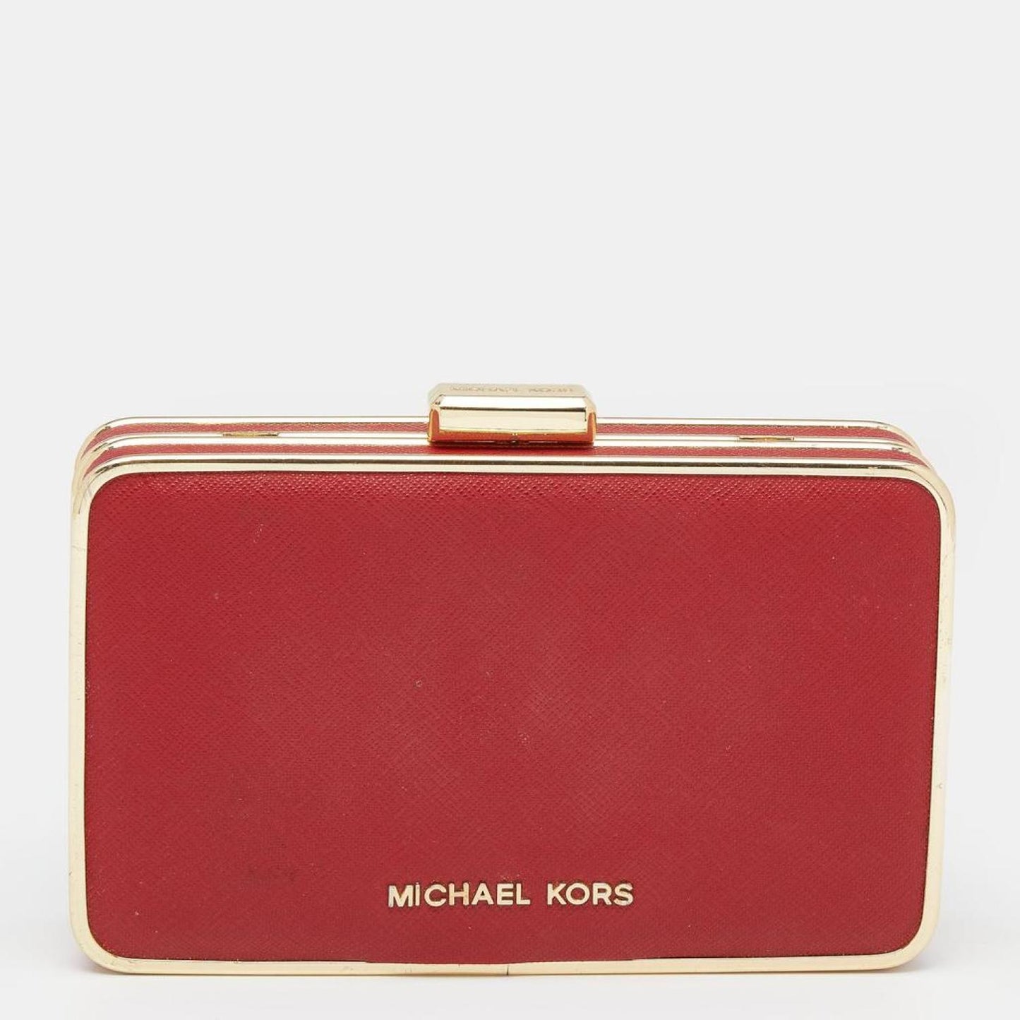 Michael Kors Saffiano Leather Minaudiere Clutch