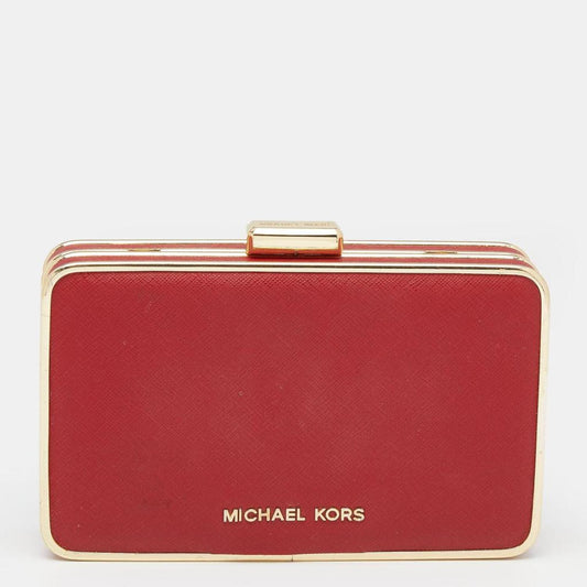 Michael Kors Saffiano Leather Minaudiere Clutch