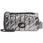 Metallic Leather Quilted Tabby Shoulder Bag 26