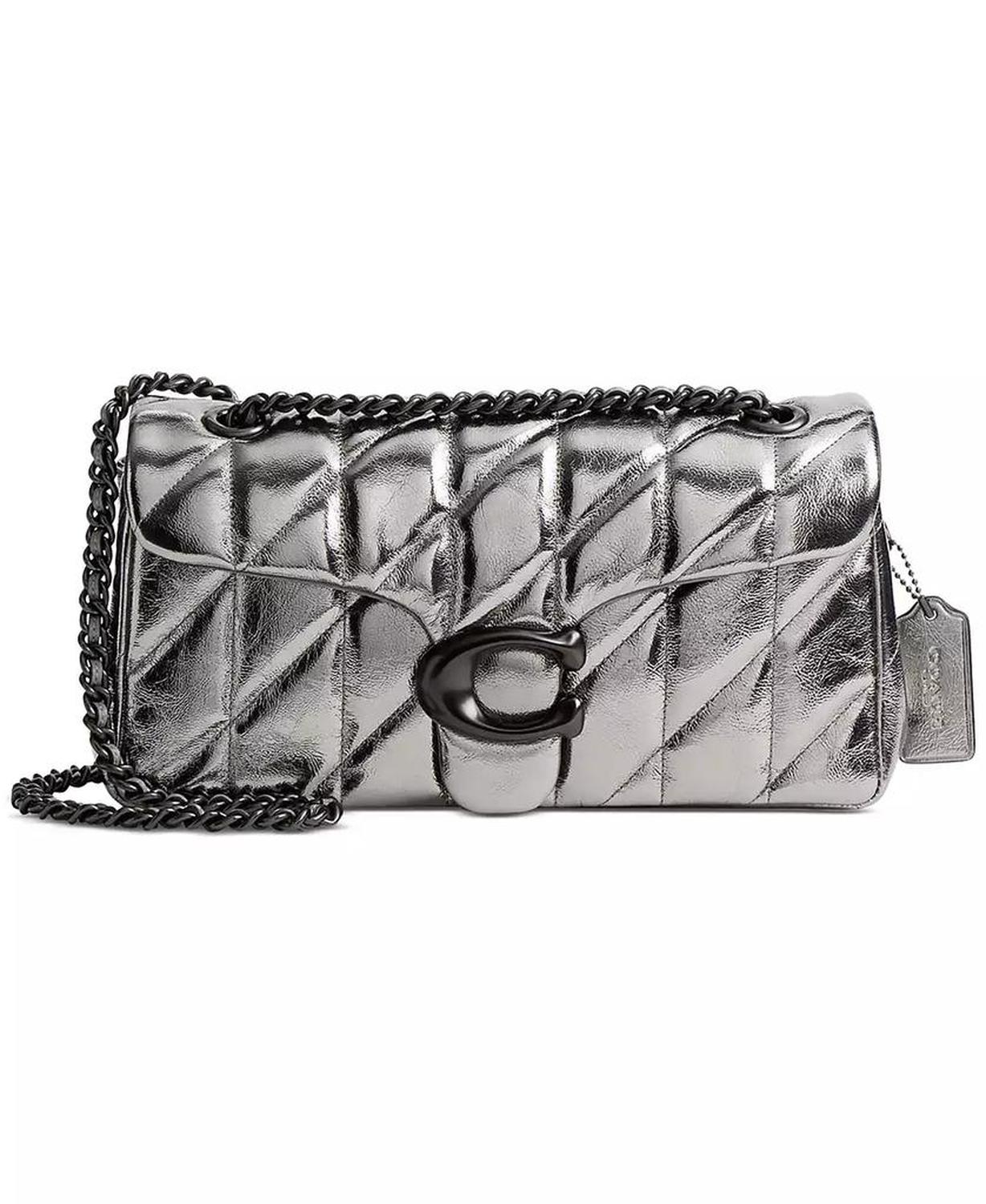 Metallic Leather Quilted Tabby Shoulder Bag 26