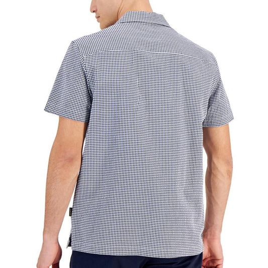 Men's Gingham Seersucker Short Sleeve Button-Front Camp Shirt