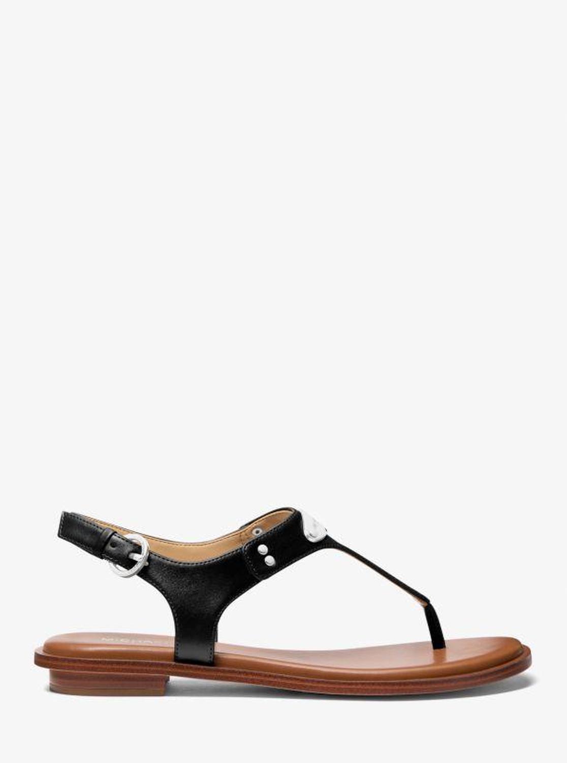 Logo Plate T-Strap Sandal