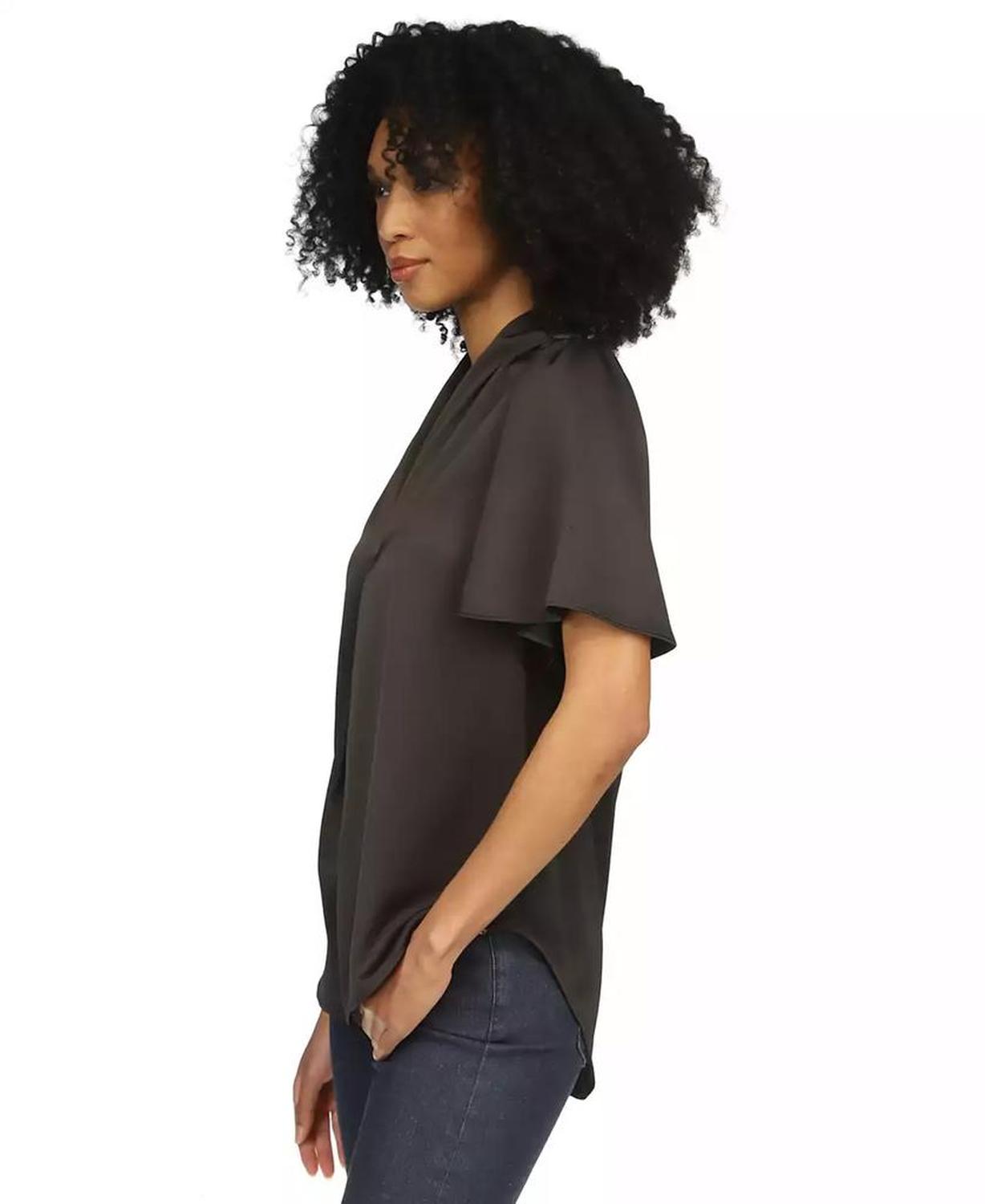 MICHAEL Women's Satin V-Neck Top