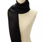 MICHAEL Logo Charm Ribbed Trim Croc-Embossed Scarf