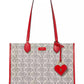 Valentine's Day Spade Flower Coasted Canvas Large Market Tote