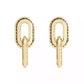 Gold-Tone Stitched Link Drop Earrings