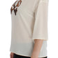 Dolce & Gabbana Ivory Sequined Silk Blouse Top