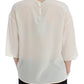 Dolce & Gabbana Ivory Sequined Silk Blouse Top