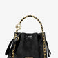 Mina Small Suede Logo Chain Crossbody Bag