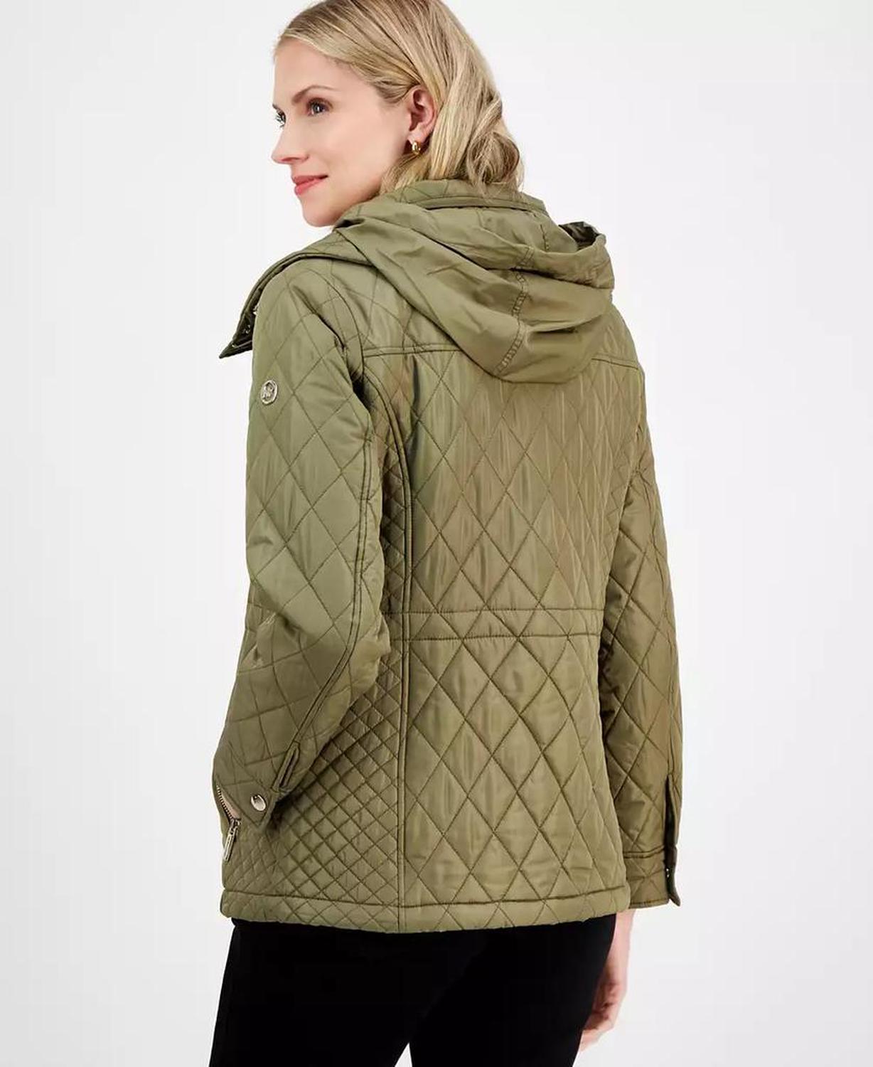 Women's Quilted Hooded Zip-Front Coat, Exclusively at Macy's